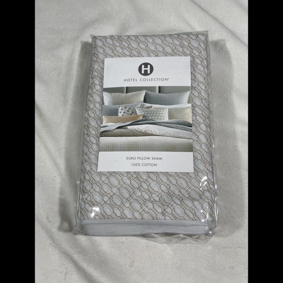 NIB Hotel Collection Bedford Geo Embroidered‎ (1) Euro Pillow Sham - Picture 1 of 12